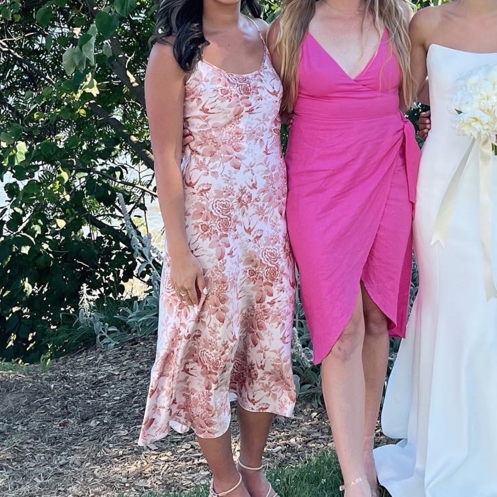 Reformation Alisal Silk Midi Dress in Rosehip